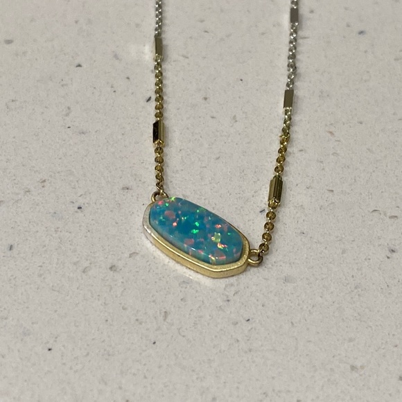 Kendra Scott Jewelry - Kendra Scott Blue Teal Stone Pendant Necklace Gold and Silver Chain
